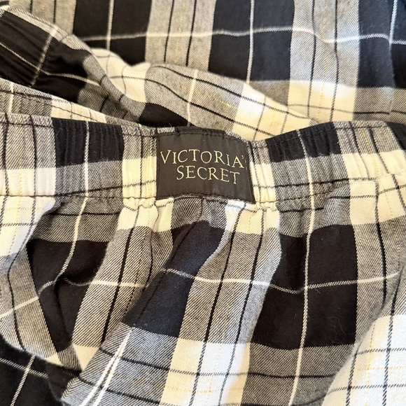 Victoria’s Secret VS shimmer plaid pajama bottoms medium black gold - Picture 8 of 8